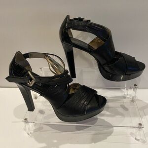 MICHAEL Michael Kors Strappy Ankle Strap Ultra High Heels Dress Sandals Sz 9 VGC